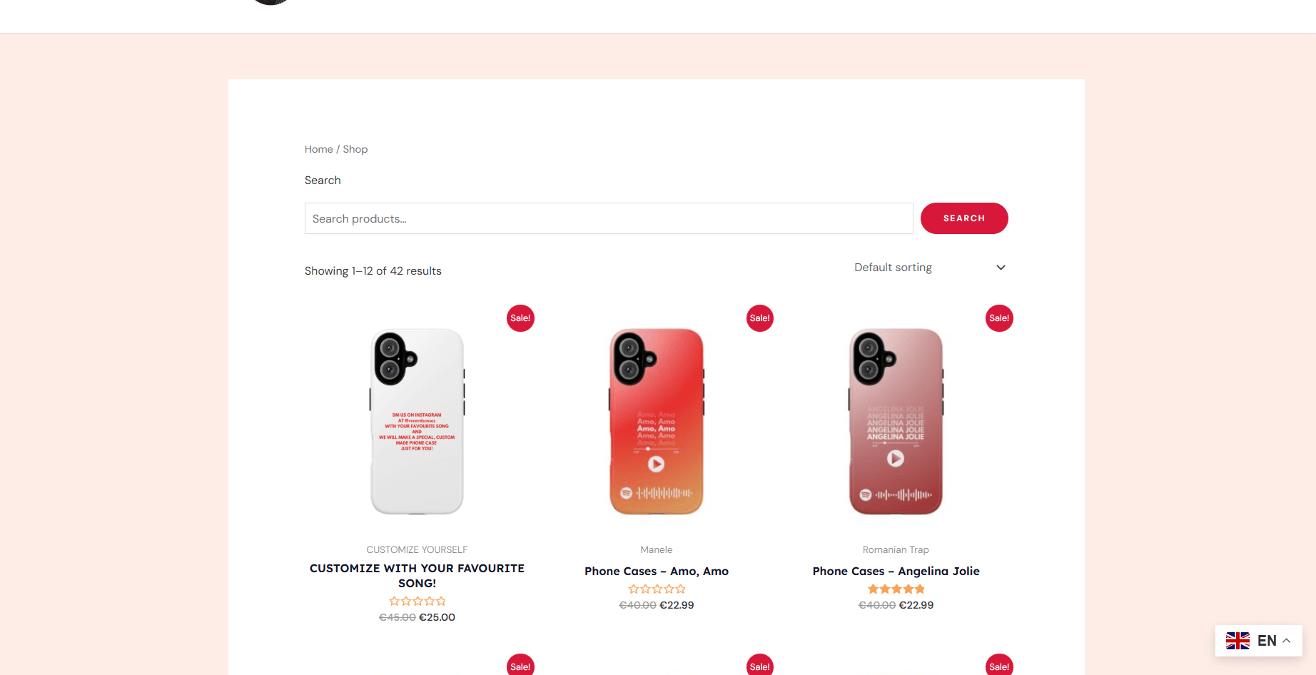 Captura de ecran shop Records Cases