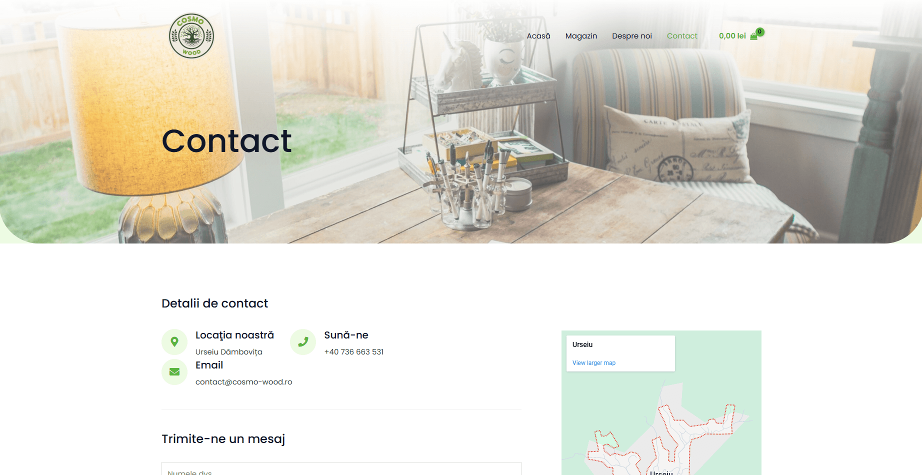 Elemente grafice și layout creativ – site realizat de Swift Page Studio
