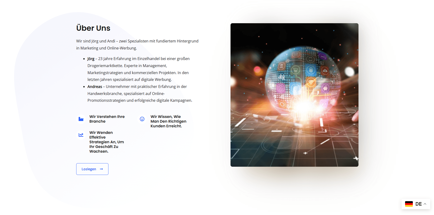 Exemplu de landing page creat de Swift Page Studio