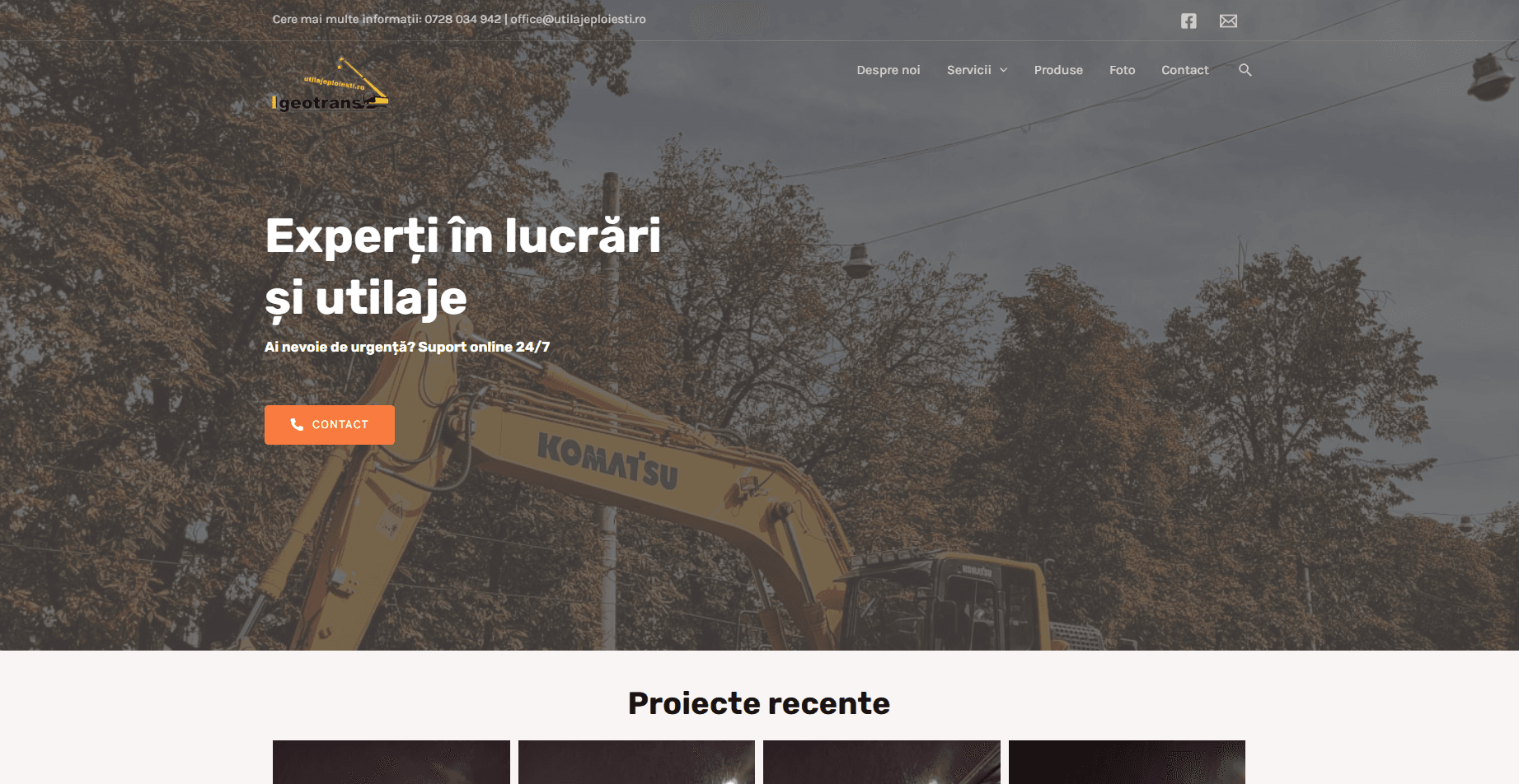 Soluții creative în dezvoltare web – captură ecran proiect finalizat