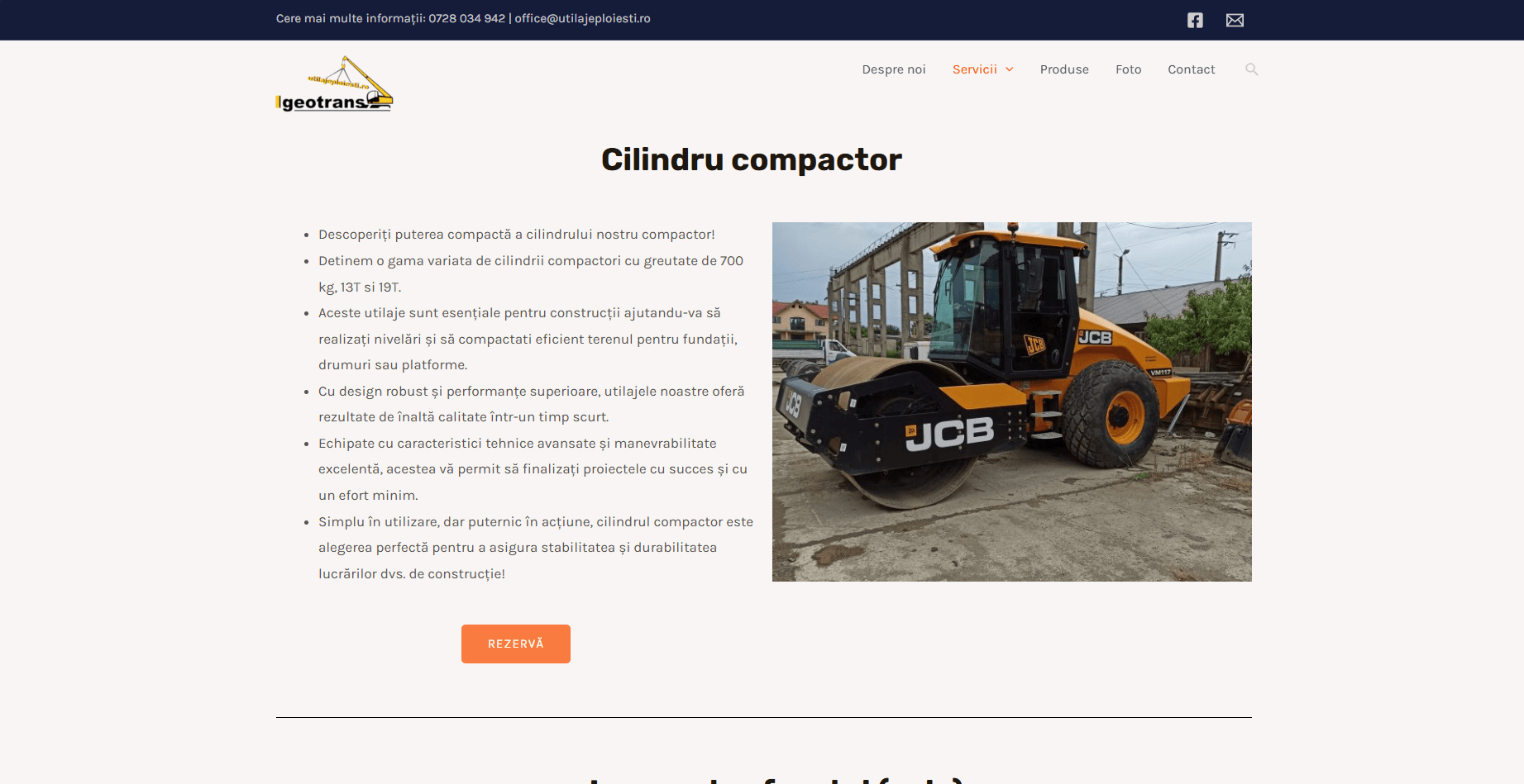 Captură dintr-un website finalizat – Swift Page Studio portofoliu